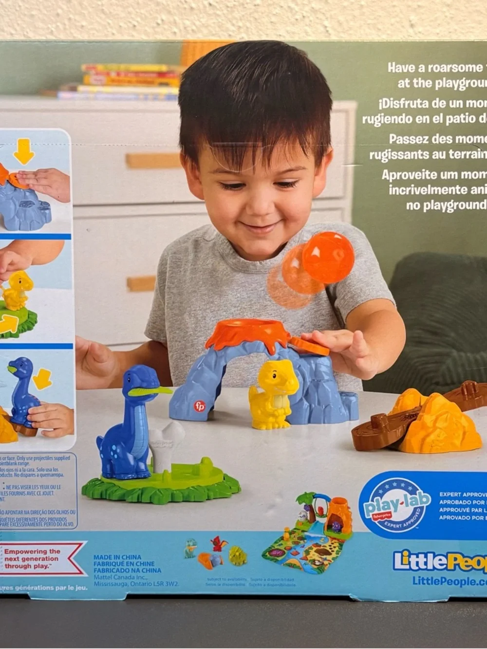 Fisher-Price Little People Dinosaur Playground Toy - Blue, Green, Orange, Yellow